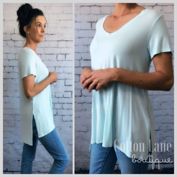NEW Mint V-Neck Tee  - Picture 2 of 8